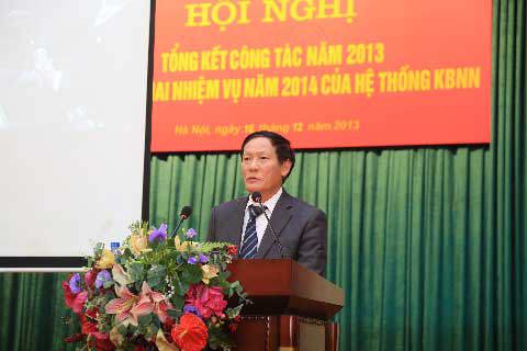 Thứ trưởng thường trực Nguyễn Công Nghiệp biểu dương toàn hệ thống KBNN đã hoàn thành tốt nhiệm vụ năm 2013. Nguồn: thoibaotaichinhvietnam.vn